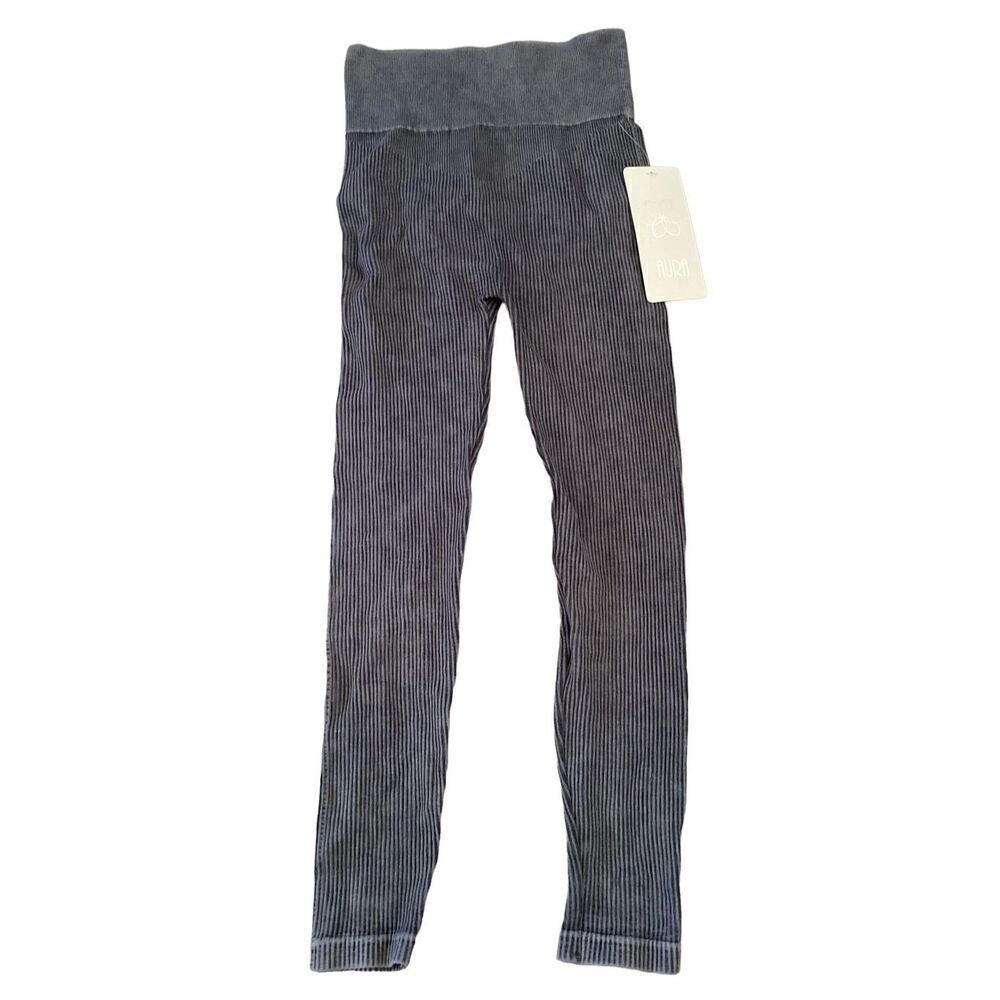 Nwt Aura Leggings Textured Ribbed Sporty Everyday Casual School Athleisure